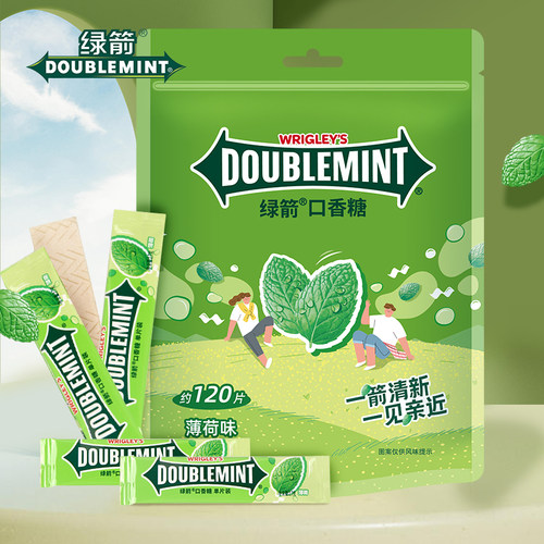 绿箭口香糖120片袋装薄荷味