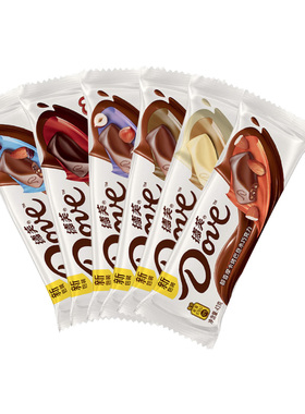 德芙巧克力43g*6条榛仁丝滑牛奶巴旦木香浓黑巧排块小吃零食送礼
