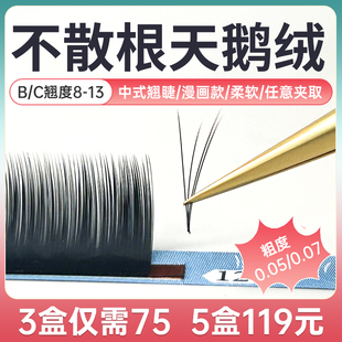 嫁接睫毛美睫漫画款不散根网红ins穿插泰式仿妆款专用软过天鹅绒