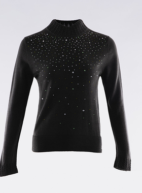 白领秋冬简洁优雅气质半高领绞花罗纹长袖羊毛打底衫套衫SHP22171