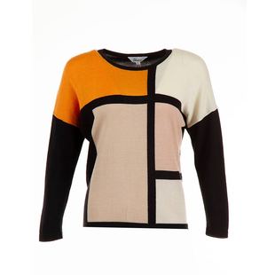 白领羊毛黑彩格圆领蝙蝠袖套衫  WOOHCG14-20Q