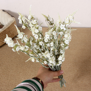 白色满天星仿真花束旅拍影楼拍照道具手拿手捧花家居装饰摆设假花