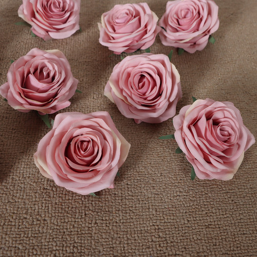 9cm调香师藕粉色玫瑰仿真花朵