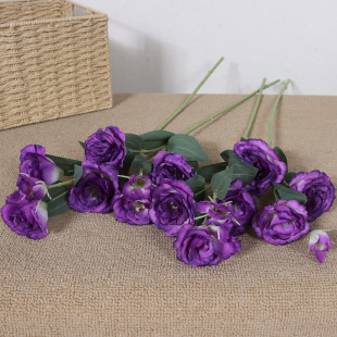 紫色洋桔梗仿真花家居摆设装饰品花摄影道具花店花束配花绢布假花