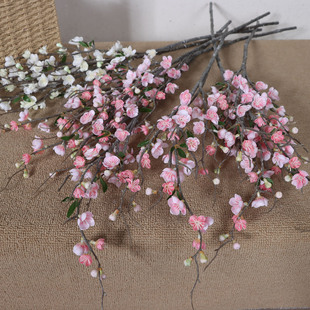 长枝小朵梅花枝仿真花 中式禅意茶室家居装饰摆设高品质绢布假花