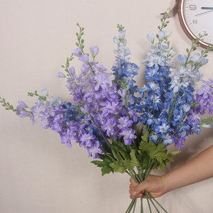 莫奈花园布置装饰飞燕风信子仿真花高枝橱窗软装布景灵动绢布假花