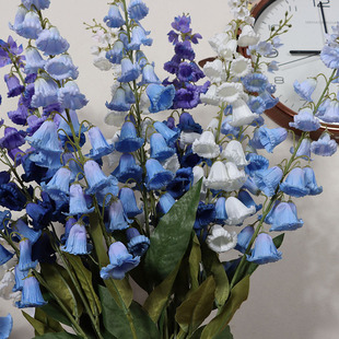 莫奈紫色动感风铃草仿真花商场服装 饰绢布假花艺 店橱窗搭配家居装