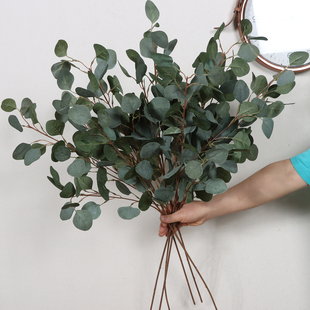 长枝苹果叶尤加利仿真花 插花搭配点缀配叶绿色叶子绢布配草假花
