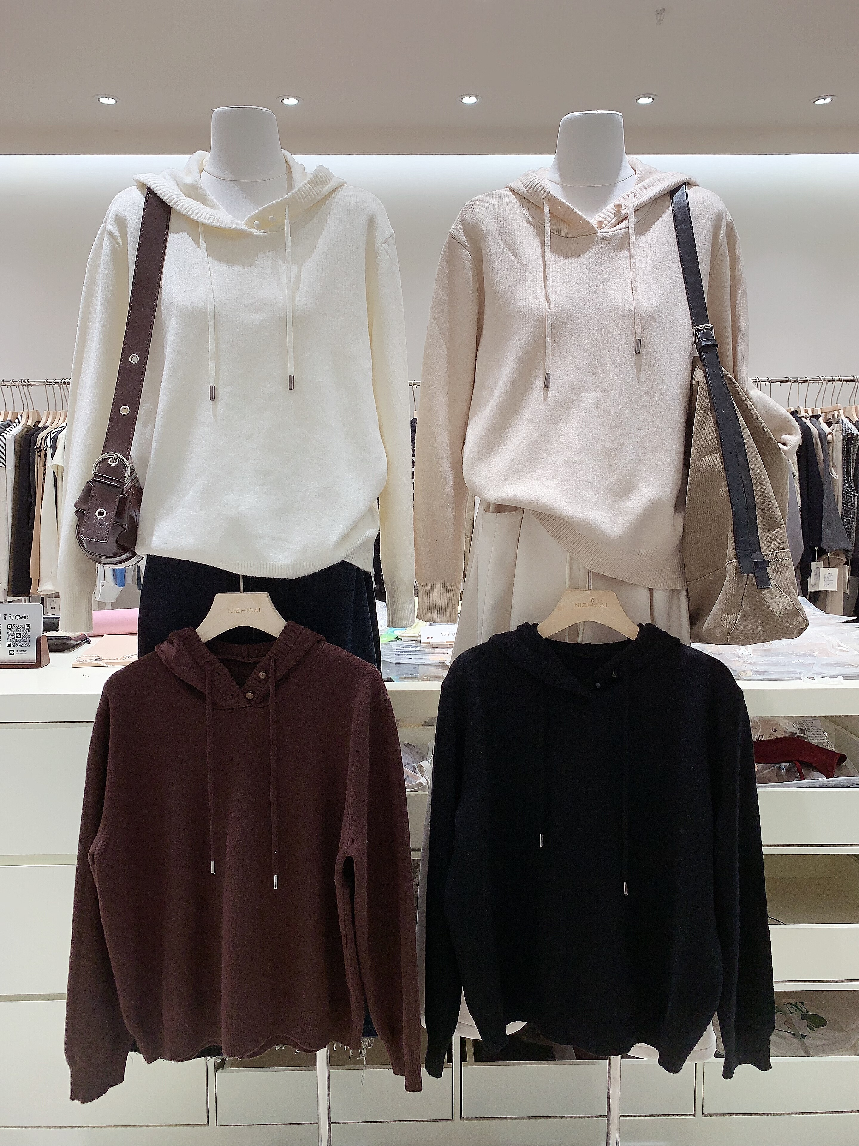 软软糯糯可爱减龄连帽针织衫女休闲丝光羊毛针织毛衣显瘦上衣宽松