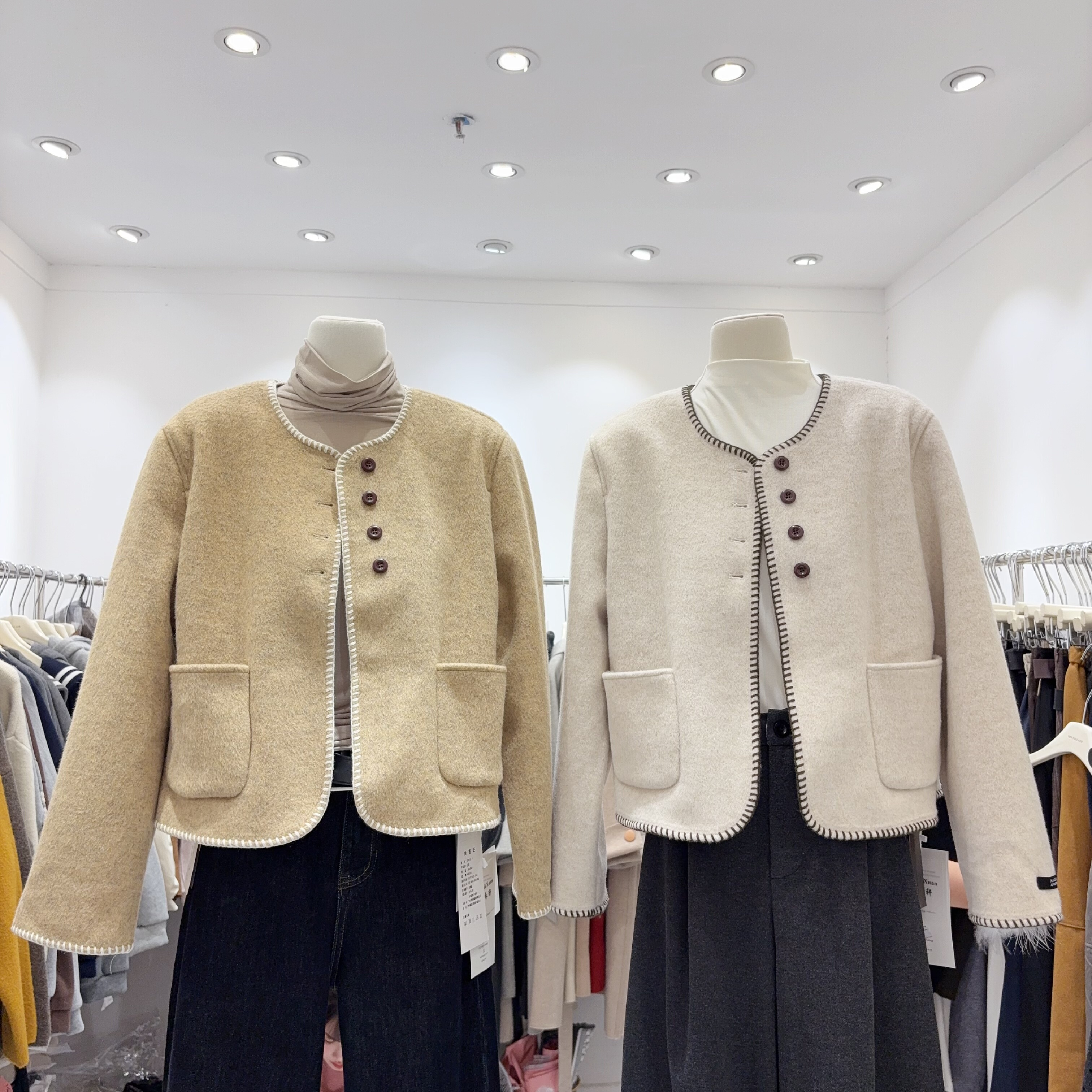 法式小香风短款外套设计感气质双面毛呢子夹克上衣女正肩显瘦保暖