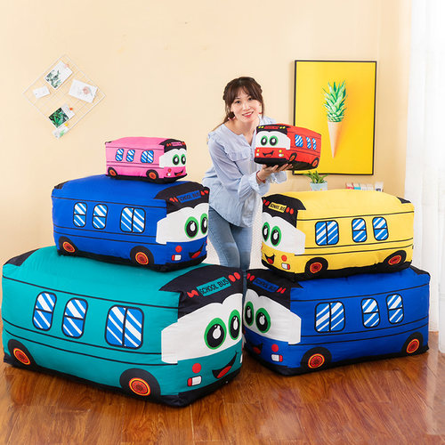 巴士汽车公仔毛绒玩具面包车抱枕