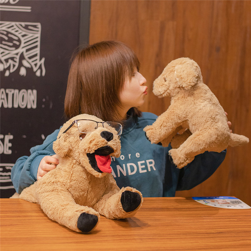 可爱拉布拉多狗狗公仔毛绒玩具哈士奇大小黄狗玩偶陪睡抱枕头礼物