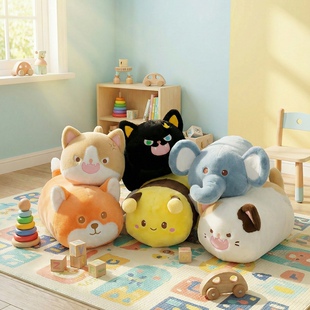 可爱趴趴萌兽蜜蜂猫咪狐狸公仔毛绒玩具大象抱枕玩偶包包小挂件女