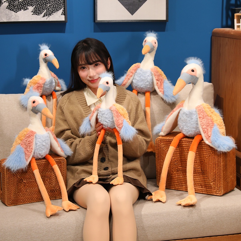 可爱仙鹤长腿鸟公仔毛绒玩具礼物