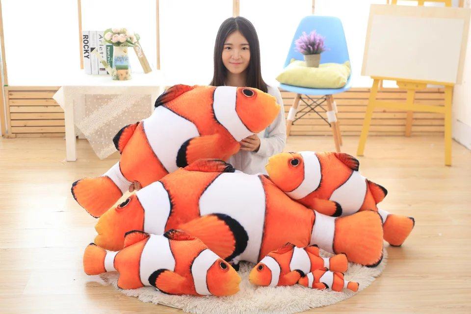 仿真海洋动物小彩鱼毛绒玩具公仔抱枕靠垫枕头玩偶布娃娃生日礼物