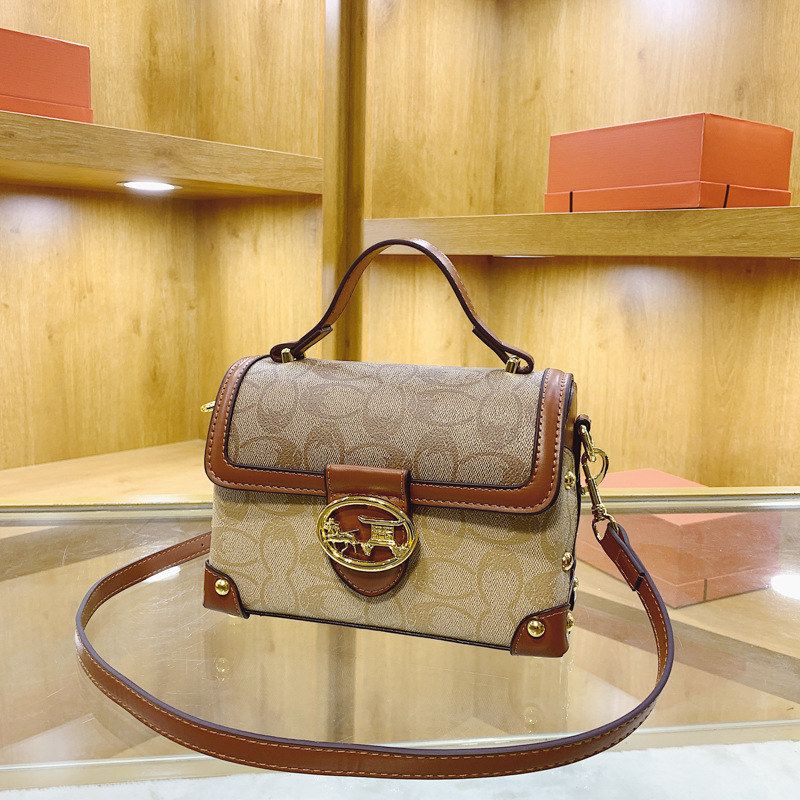 高级感奢侈风盒子包2025新款女包气质小方包时尚仿大牌单肩斜挎包