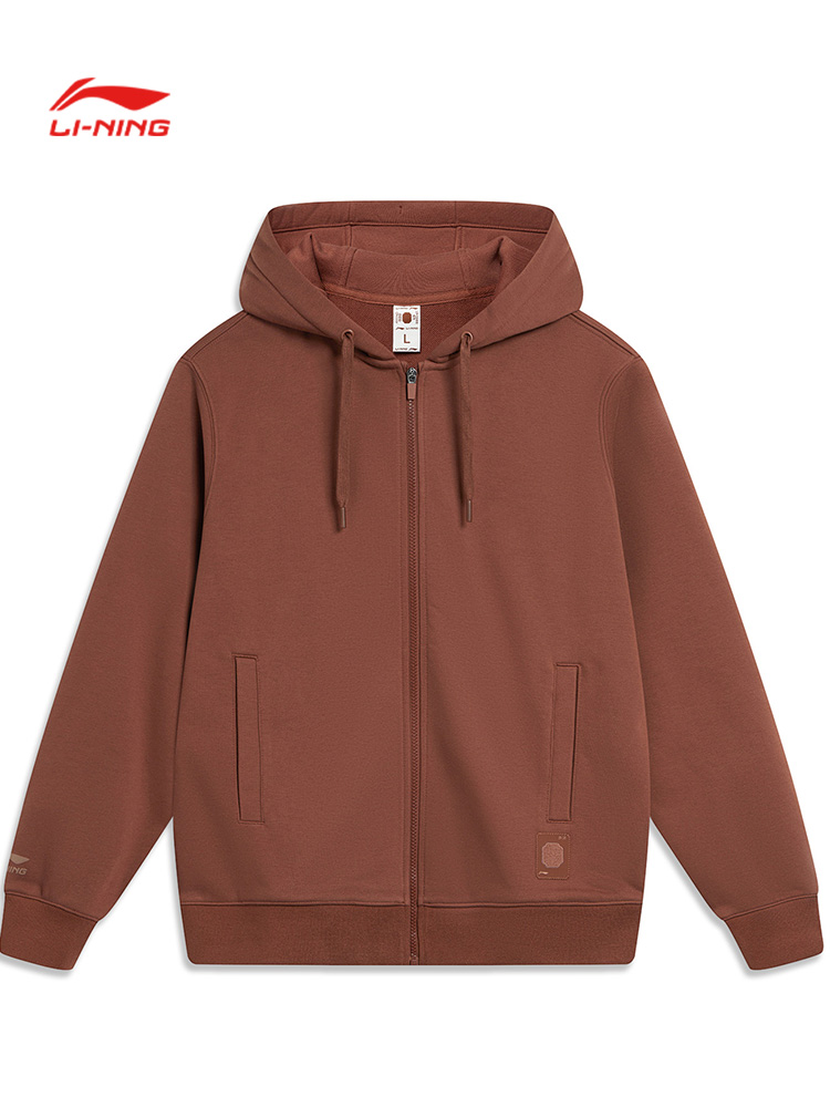 Lining/李宁正品新款男子运动时尚外套针织开衫连帽卫衣AWDT967
