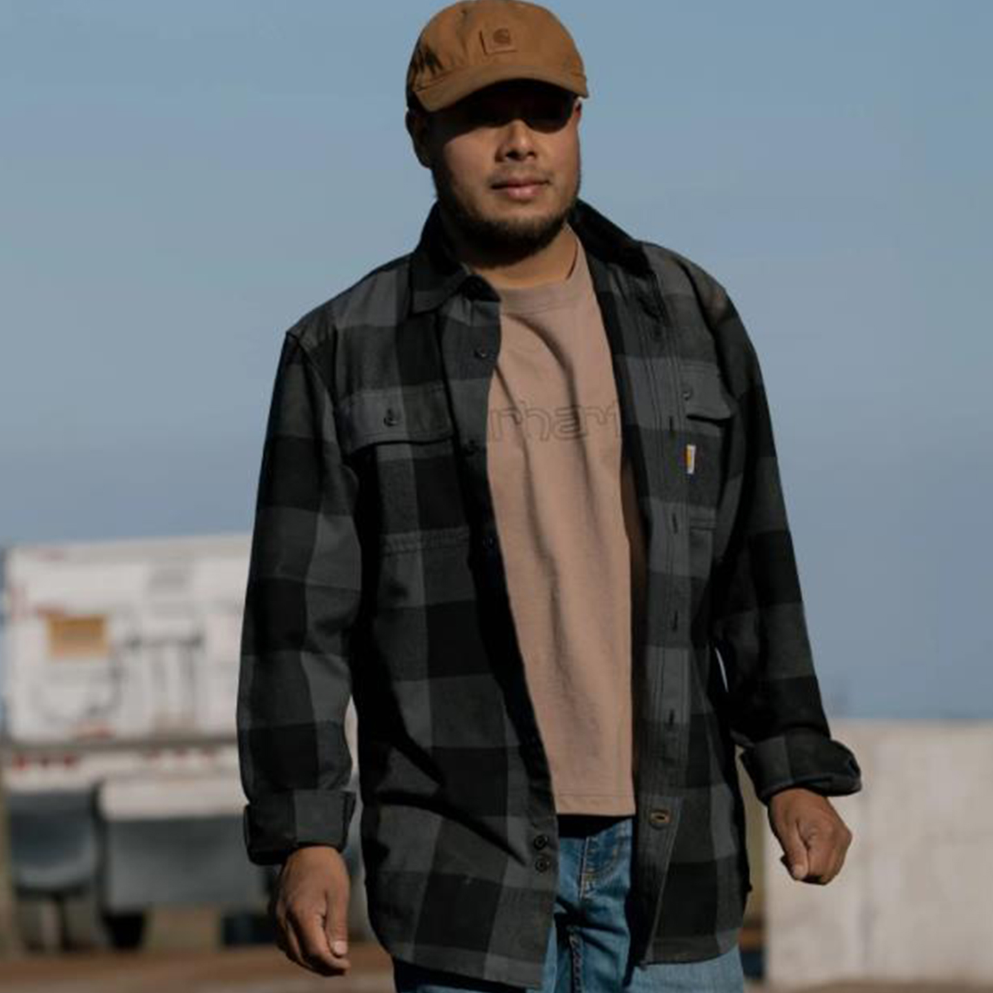 Carhartt卡哈特主线重磅宽松纯棉法兰绒保暖长袖格子衬衫男107013