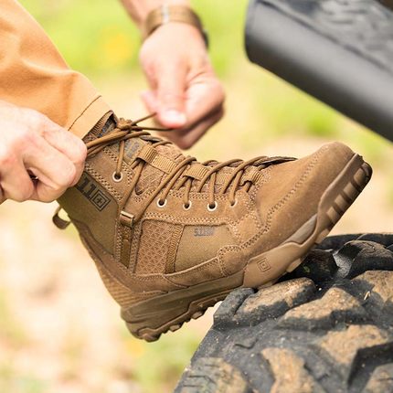 5.11全地形登山鞋非拉链中帮沙漠靴户外透气战术男511防滑减震