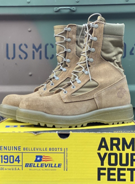 Belleville百利威防水作战靴500公发GTX透气高帮战术训练沙漠靴