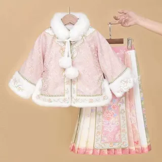 汉服女童套冬2026新款古风明制马面裙拜年服女宝加厚新中式格格服,童装/婴儿装/亲子装,汉服,淘宝优惠券,粉丝福利购,淘宝优惠卷