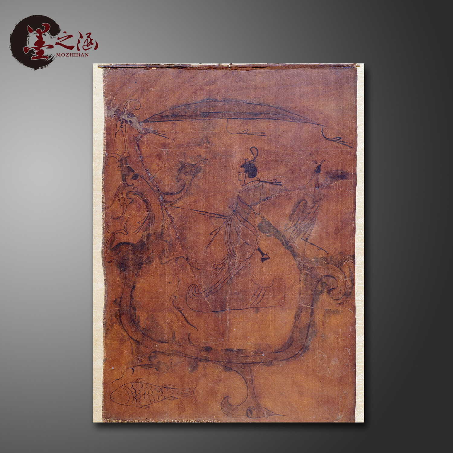 战国 人物御龙帛画 国画宣纸绢布画芯 艺术微喷