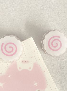 小红书同款ins风粉色鱼板亚克力双面PP夹学生手账标签试卷便签夹