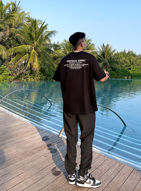 秋季休闲裤男束脚长裤抽绳宽松裤脚拉链哈伦裤显瘦韩版百搭卫裤潮