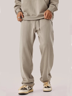 kanye侃爷欧美高街垂坠感直筒宽松百搭运动卫裤潮休闲长裤子男女