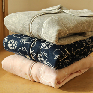 冬季卡通印花空气棉睡衣女秋冬加厚三层夹棉保暖可外穿家居服套装