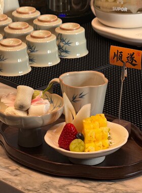 茶歇摆件宋式美学美容院养生馆茶点盘托盘下午茶水果点心盘装饰品