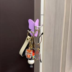 折叠蝴蝶三连旋转挂钩凹凸转角墙面粘钩厨房浴室卫生间便携收纳钩