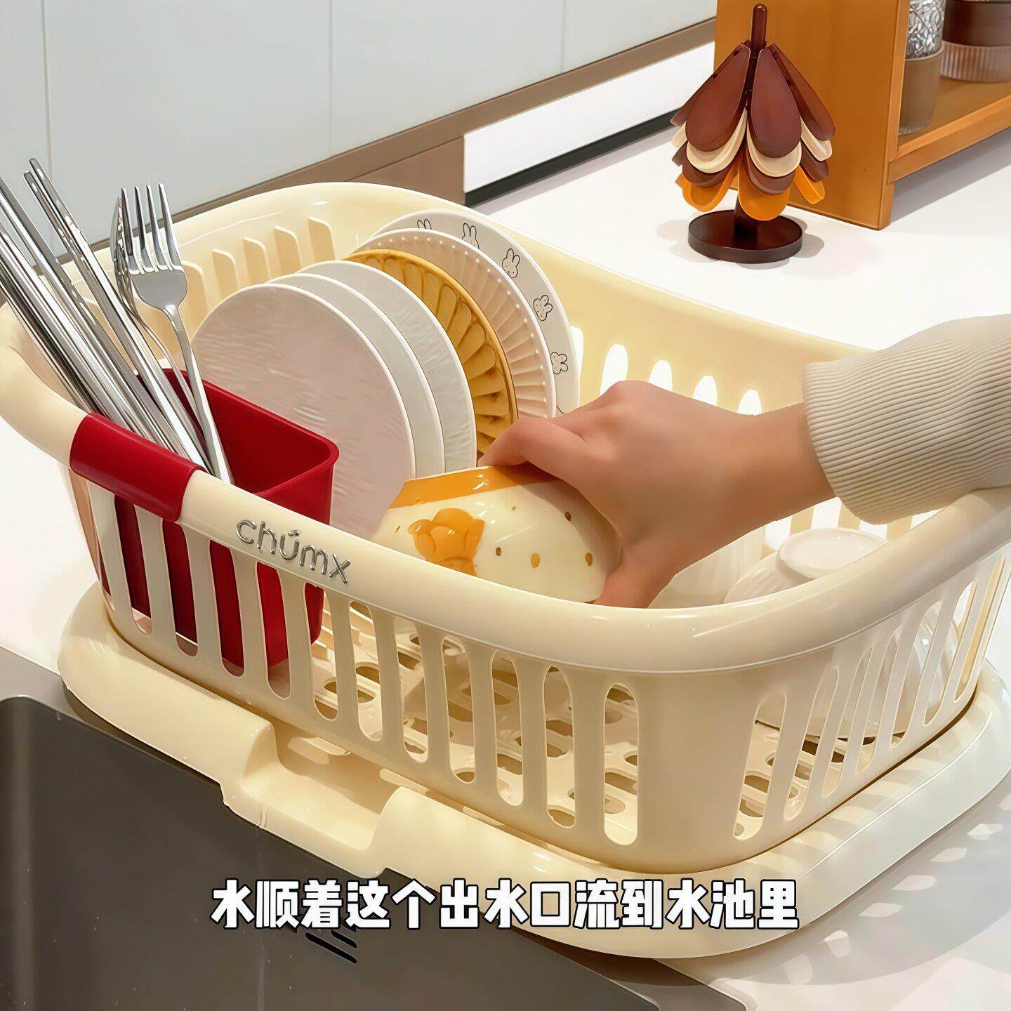 厨房沥水碗架碗碟收纳架大容量多功能家用台面水槽置物架餐具收纳