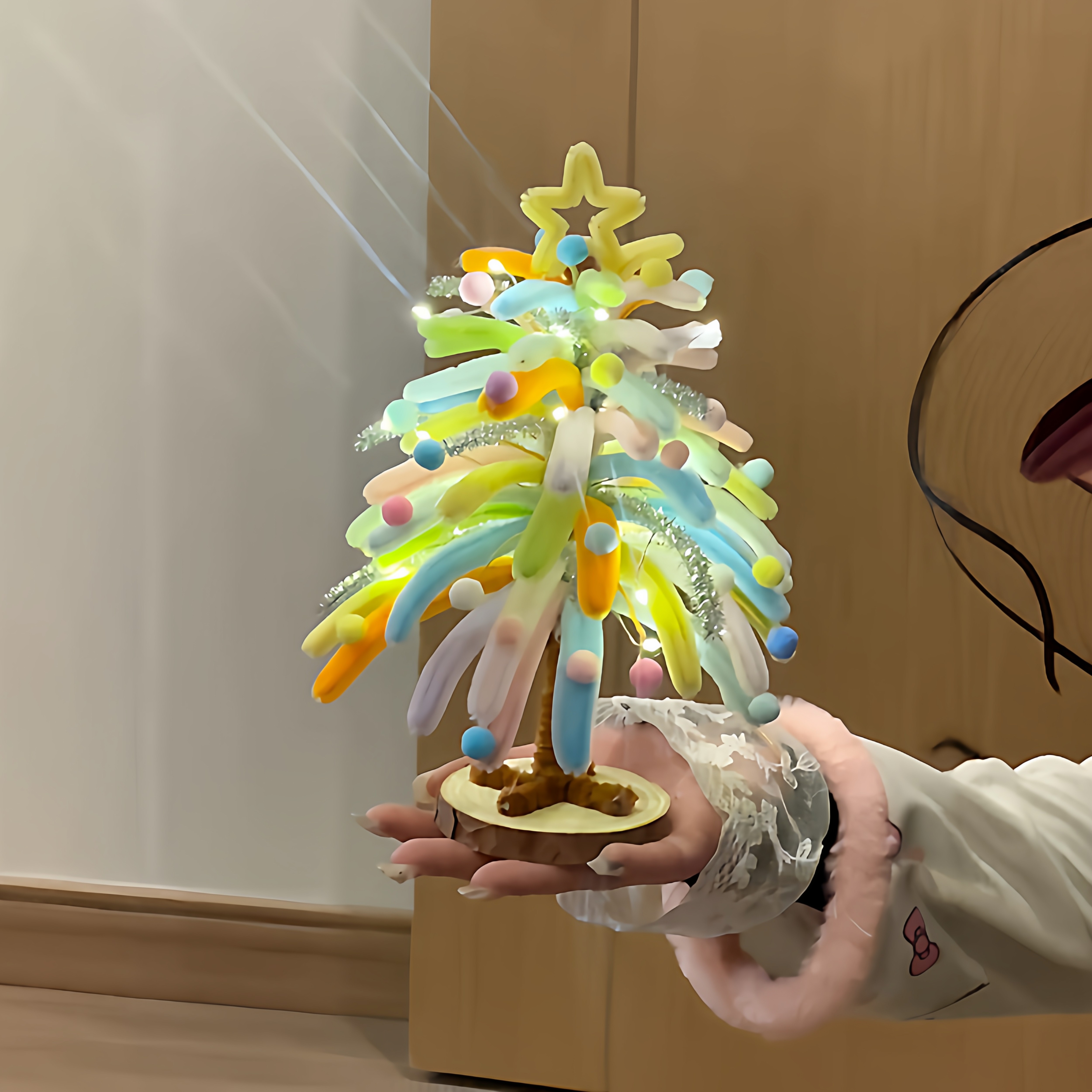 手工diy烟花圣诞树小夜灯扭扭棒自制材料包摆件发光氛围圣诞礼物,玩具/童车/益智/积木/模型,其他手工制作,淘宝优惠券,粉丝福利购,淘宝优惠卷