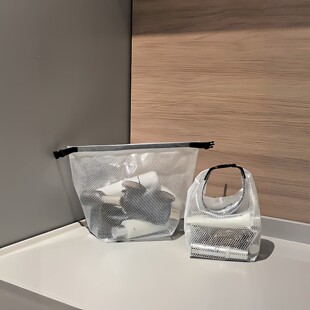 日式化妆包小型护肤品防水收纳包大容量手提袋迷你外出可携式洗漱