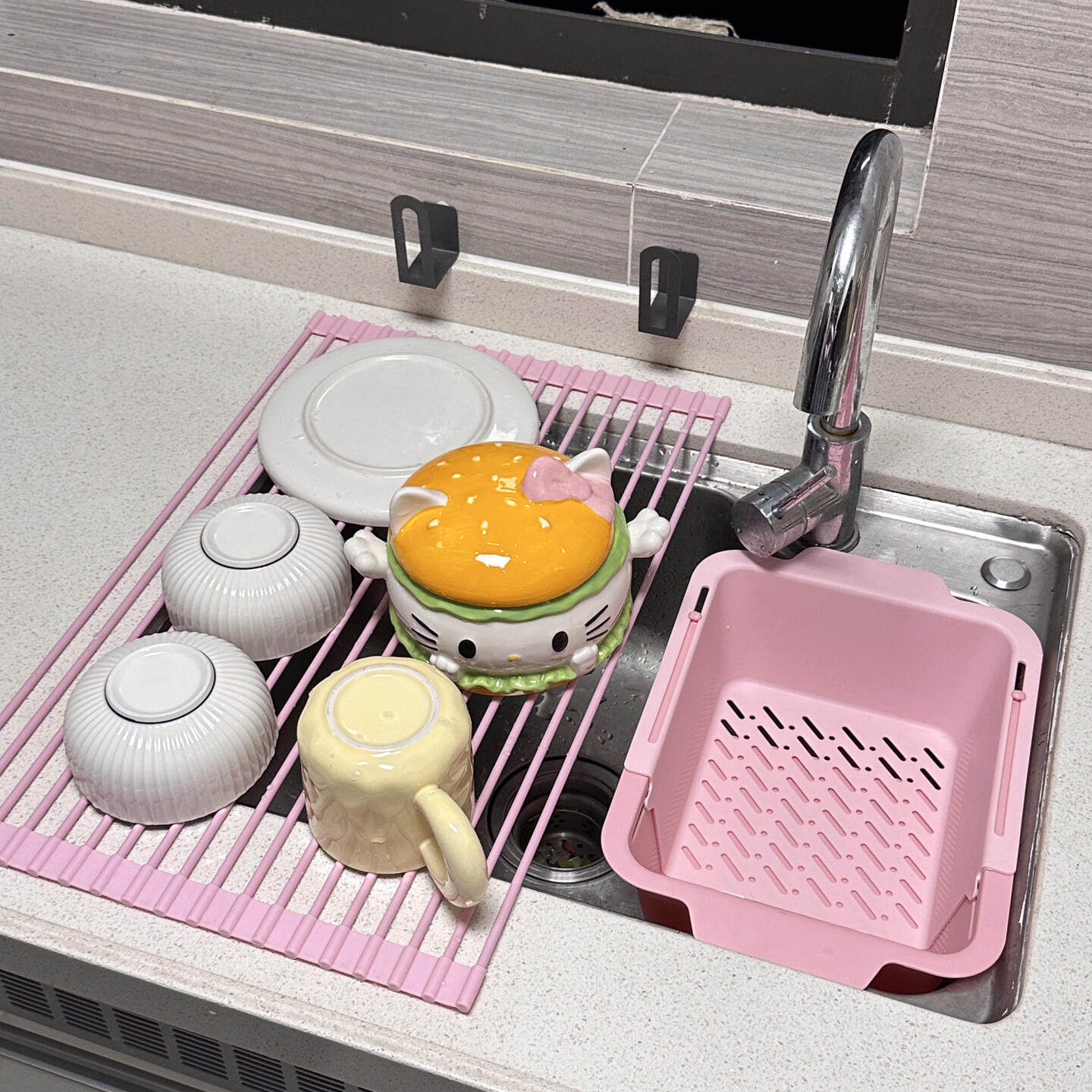 家用厨房可伸缩沥水篮蔬果盆双层两用洗菜篮少女心可爱厨房用品,家装主材,沥水篮,淘宝优惠券,粉丝福利购,淘宝优惠卷