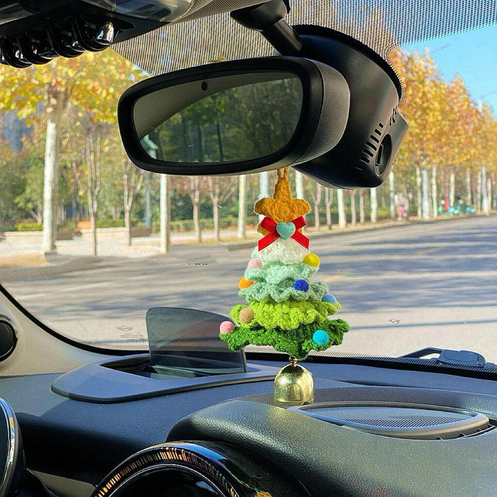 钩针圣诞树车把圣诞氛围焊在车里