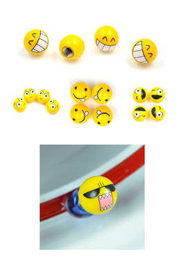 个性气门嘴帽可爱眼球表情包改装通用轮胎气门嘴气门芯 气嘴盖帽