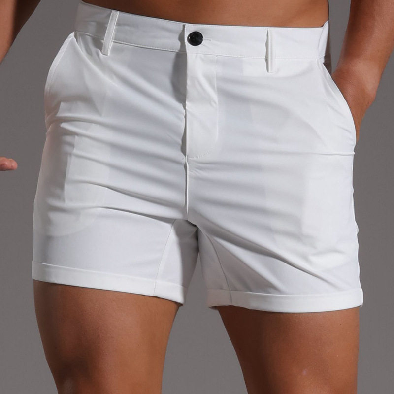 26新款速干短裤男款夏季大码中裤运动三分裤不过膝卷边休闲裤子