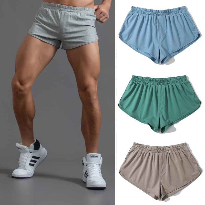 夏季男士薄款宽松纯棉阿罗裤运动跑步健身深蹲超短二分三分裤短裤