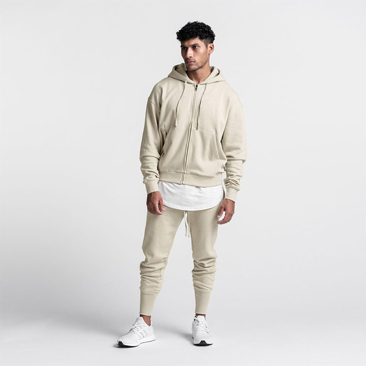 美式运动套装男款连帽开衫卫衣外套休闲跑步健身篮球训练服套装