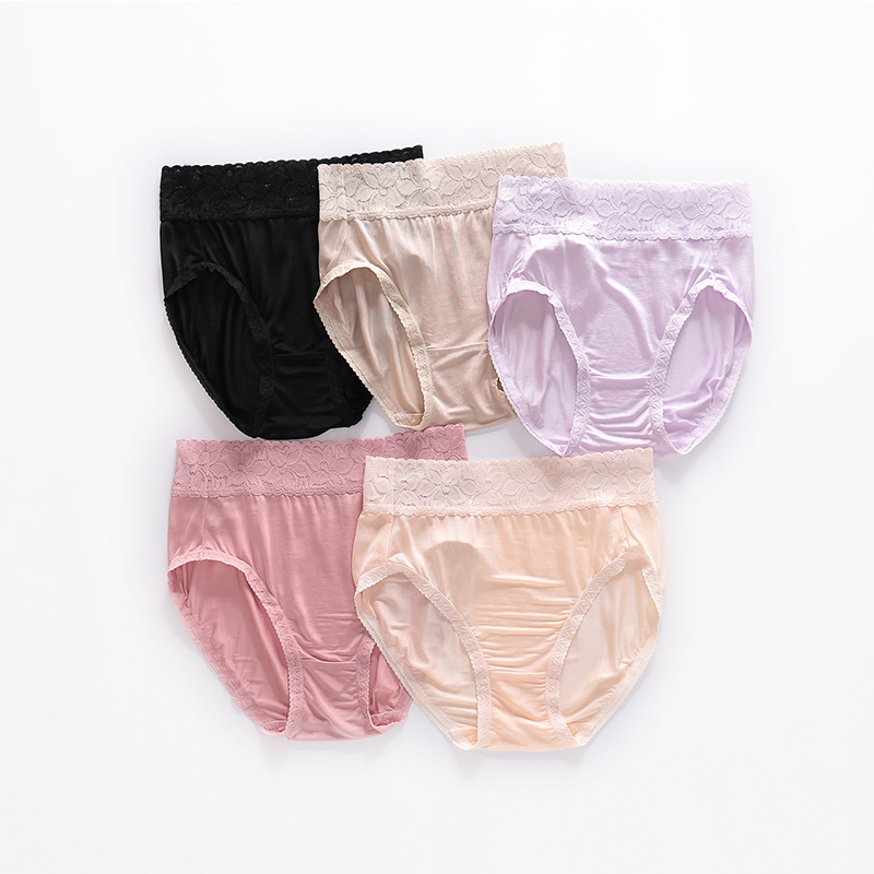 桑蚕丝性感花边三角裤