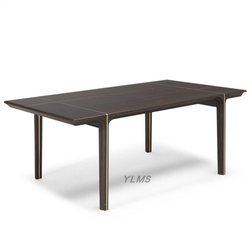 Italian minimalist solid wood dining table modern light luxury rectangular simple KENDO table Nordic log wood desk