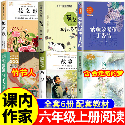 课内作家六年级上册必读课外书书目全套花之歌纪伯伦竹节人草原北京的春节老舍著故乡鲁迅原著正版会走路的梦铁凝紫藤萝瀑布丁香结