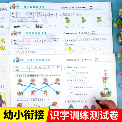 彩色注音新版识字幼小衔接测试卷