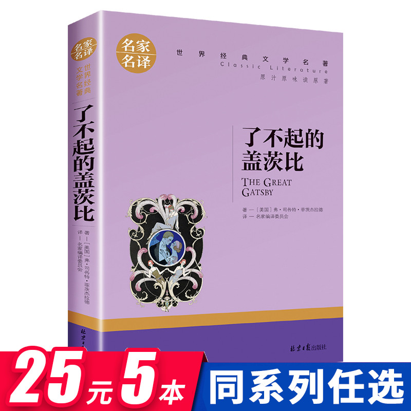 了不起的盖茨比正版无删减 菲茨杰拉德原著经典文学小说书籍畅销书 适合初中生高中生阅读的书籍推荐世界名著名家名译青少年读物