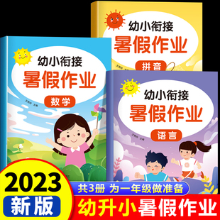 幼小衔接入学准备大练习每日一日一练教材一本通人教版 幼升小暑假作业 幼儿园大班练习册全套3册 学前班升一年级上册拼音数学语文