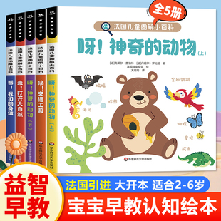 必读 6岁4岁儿童科普绘本经典 动物认知书0到3岁早教书籍一两三岁幼儿阅读 宝宝启蒙认知早教书1一2 法国儿童趣味图解小百科全套5册