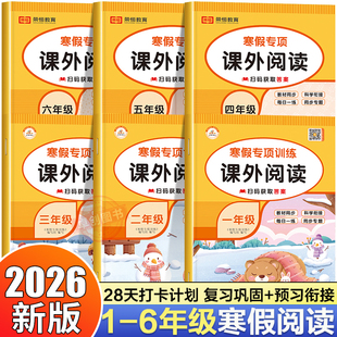 小学语文寒假阅读一二三四五六年级阅读理解专项训练书每日一练上册寒假作业衔接下册课外阅读强化题人教版小学生好阅读与写作习作