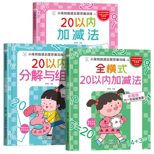 20以内加减法天天练分解与组成练习册二十以内加法减法应用题连加连减竖式计算幼小衔接全横式口算题卡幼儿园为一年级做准备专项题